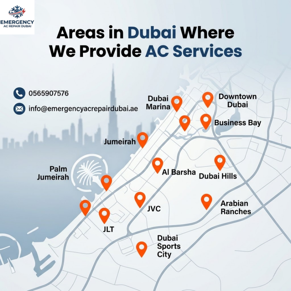 Areas in Dubai Where We Provide AC Services